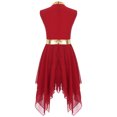 thumbnail image 3 of MSemis Robe de Danse de Louange Sans Manches pour Filles Enfants, Robe de Culte Liturgique, Costume, Robe d'Église, Robe Longue 6-16 Ans Bourgogne 10, 3 of 6