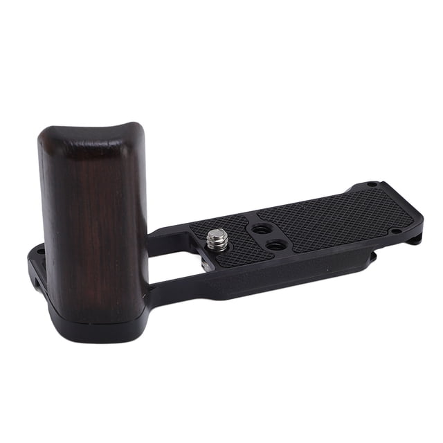 Handgrip L Shape Grip for XM5 Camera, Built in Quick Release Plate for Arca, Wooden Side Handle, 1/4" 20 Thread Hole, Cold Shoe, with Shutter Buttons