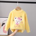 thumbnail image 2 of Chandail pour Bébé Fille Col Rond Manches Longues Imprimé Cœur Tricot Automne Hiver Chandail en Molleton Jaune, 2 of 4