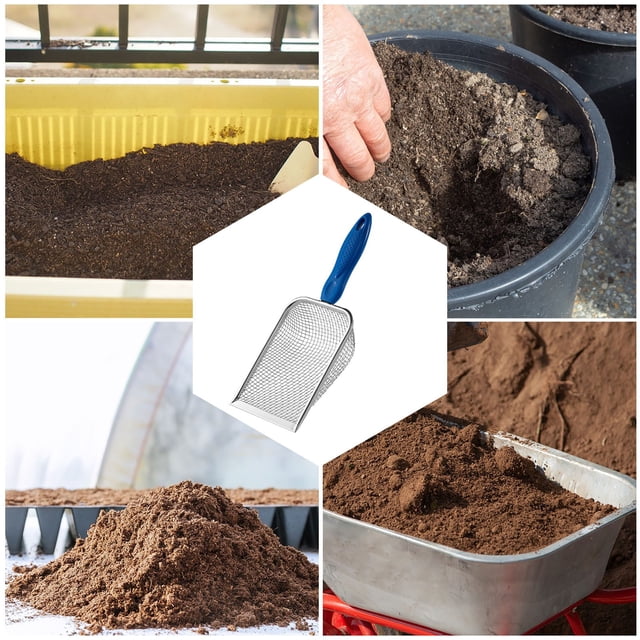 Gardening Soil Sifter 1 Pack - Garden Sand Soil Compost Sifter with Handle - Garden Sifters,Ideal for Sand, Rocks, Dirt, Compost - Perfect for Gardening