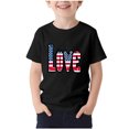 thumbnail image 1 of T-Shirt pour Enfants, Imprimé de la Fête de l'Indépendance à Manches Courtes et Col Rond, Haut Décontracté et Polyvalent pour Garçons et Filles de 3 à 15 Ans, 1 of 5
