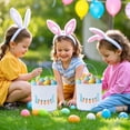 thumbnail image 4 of Eggs for Easter Egg Hunt Canvas Rabbits Basket 9.84x9.06 Inch, Easter Candy Gift Baskets for Children with Sturdy Handle & Spring Decor, 4 of 6