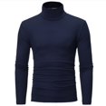thumbnail image 1 of Winter Warm Men Mock Neck Basic Plain T-Shirt Blouse Pullover Long Sleeve Top, 1 of 5