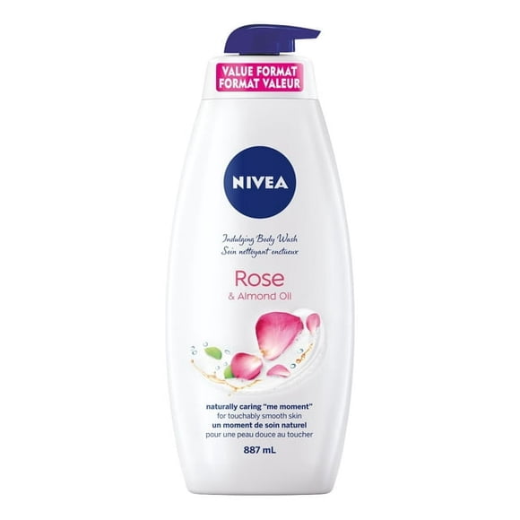 NIVEA Rose and Almond Oil Indulging Body Wash | pH Skin Balanced | Nourishing Shower Cream for Women | All Skin Types