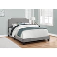 thumbnail image 1 of Monarch Specialties Bed, Full Size, Platform, Bedroom, Frame, Upholstered, Linen Look, Wood Legs, Grey, Chrome, Transitional, 1 of 3