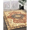 thumbnail image 2 of Ahgly Company Tapis d'Intérieur Carrés Abstraits Rouges Abstraits pour Aire, 5 Pieds Carré, 2 of 6