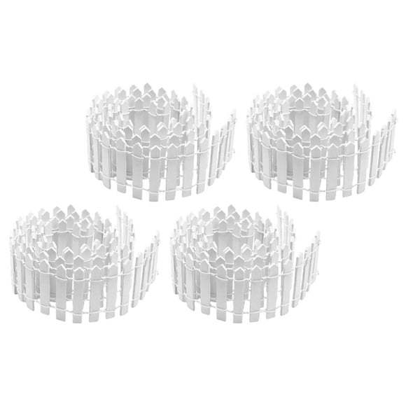 HLONK Wood Mini Fence for Decoration with Iron Wire and White Color Great for DIY Crafts and Mini Gardens 4 Pieces