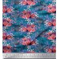 thumbnail image 1 of Soimoi Rayon Fabric Leaves & Tulip Flower Print Fabric by The Yard 56 Inch Wide, 1 of 3
