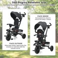 thumbnail image 4 of Babyjoy 7-In-1 Kids Stroller Tricycle Foldable Learning Toy Bike w/ Canopy Black, 4 of 10