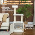 thumbnail image 4 of CoSoTower Cat Tree with Litter Box Enclosure, Sisal Covered Scratching Posts, Large Platform, Bed for Indoor Cats, White, 4 of 7