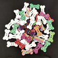 thumbnail image 3 of jifeng 100x Boutons en Bois Colorés Forme d'Os de Chien Fait Main 2 Trous Ornement pour Robe, 3 of 9