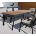 thumbnail image 2 of Armen Living Nofi Modern Teak Wood & Metal Dining Table in Brown/Charcoal, 2 of 5