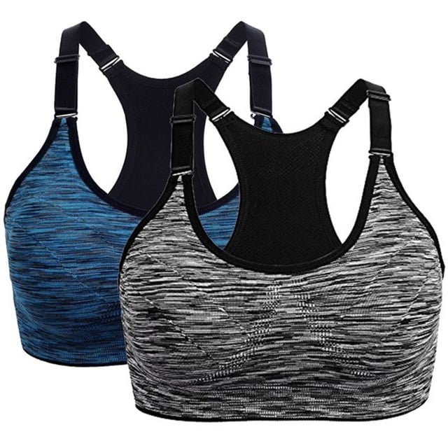 AWZXDE Soutiens-Gorge de Sport de Performance pour Femmes Design Sans Coutures Haut de Yoga, Course et Mise en Forme 2 Pack 2 Pcs