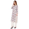 thumbnail image 3 of Moomaya Indian Rayon Kurta For Women Printed A-Line Kurti Lace Designer Ethnic Wear Shirt, 3 of 7