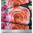 thumbnail image 2 of Soimoi Poly Georgette Fabric Leaves & Rose Flower Print Fabric by the Yard 52 Inch Wide, 2 of 3