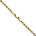 thumbnail image 3 of Diamond2Deal 14K Yellow Gold 2.5mm Semi Solid Diamond-cut Rope Chain Necklace for Women 24", 3 of 6