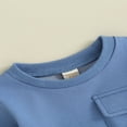 thumbnail image 4 of Toddler Boys 2PCS Pants Sets Solid Color Long Sleeve Sweatshirt and Drawstring Pants Sets 6-12 Months, 4 of 8