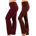 thumbnail image 1 of CHUANK Womens & Plus Stretch Cotton Fold-Over High Waist Bootcut Workout Flared Yoga Pants, 1 of 5