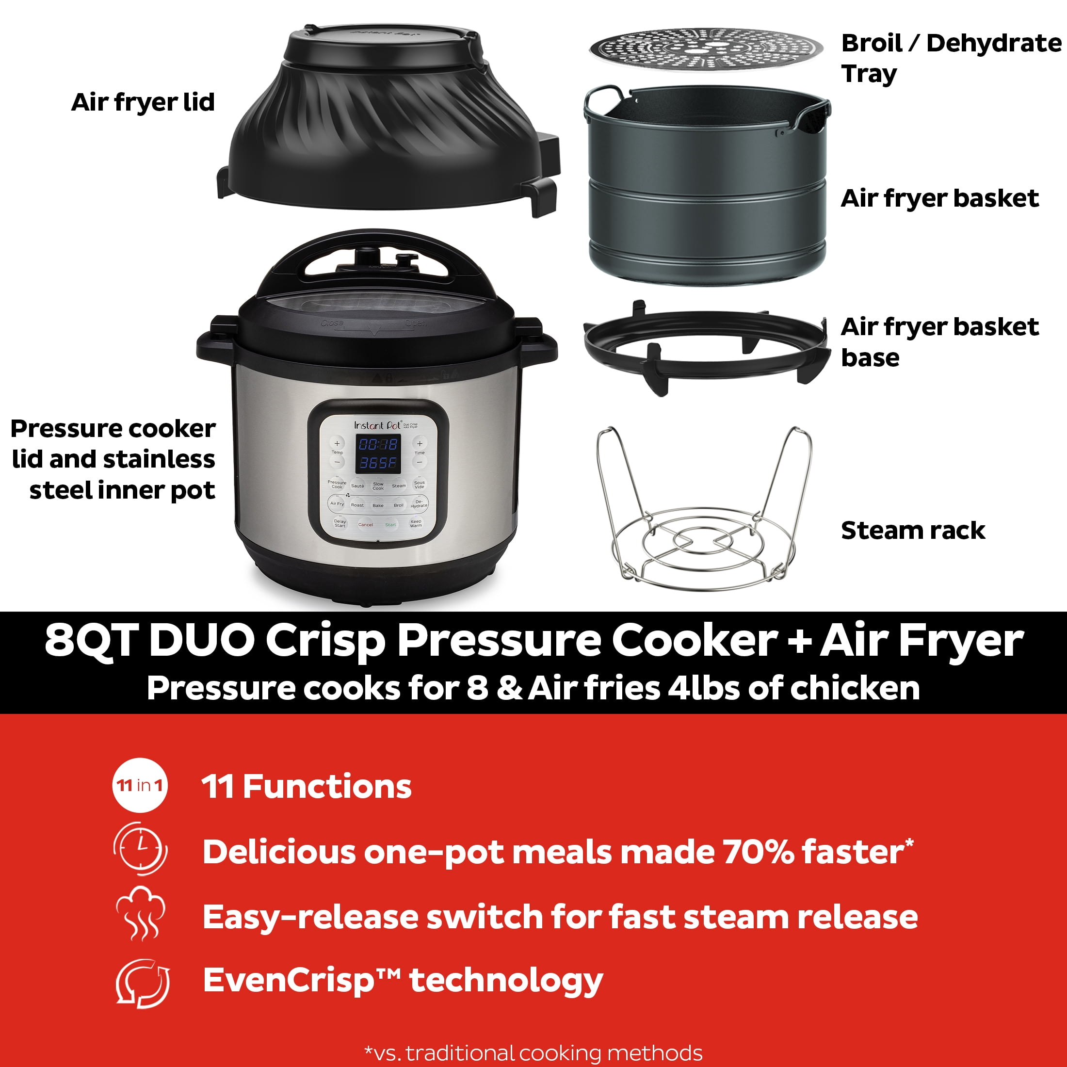 Instant Pot 8QT Crisp™ Multi-Cooker + Air Fryer