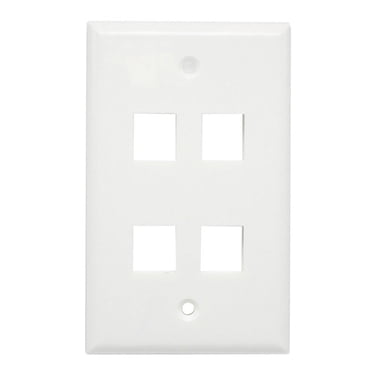 axGear 10 Paquets Plaque Murale 4 Ports Blanc Couvercle de Sortie à Bascule Incassable