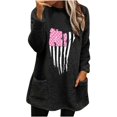 thumbnail image 2 of Jsaierl T-Shirts Cancer du Sein pour Femmes Hiver Longs Hauts en Polaire Duveteuse Mode Graphique Blouses Chaudes Manches Longues Col Rond Pull avec Poches, 2 of 4
