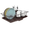 thumbnail image 2 of 3 Piece Rust-Resistant Vinyl Dish Drainer with Self-Draining Drip Tray, Brown, 2 of 5