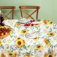 thumbnail image 5 of Oval Sunflower Tablecloth,Yellow Sunflower Fabric Tablecloth 60 x 84,Wrinkle Resistant and Washable Floral Table Cloths,Perfect for Kitchen Dinner,Family Gathering,Holiday Dining Room Table, 5 of 5