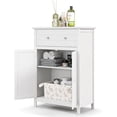 thumbnail image 1 of Gymax Armoire de Rangement de Salle de Bain Autoportante Grand Tiroir avec Tablette Ajustable Blanc, 1 of 9