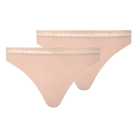 Chantelle String pour Femmes, Lot de 2 - Chic Douillet, invisible, Respirant, Nude P (Petit)