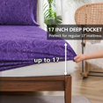 thumbnail image 4 of King Size Bed Sheets Piece Floral Pattern Sheets King Deep Pocket Sheet Grey Lotus, 4 of 6
