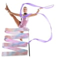 thumbnail image 3 of 2Pcs Gymnastic Ribbons Sparkling Extra Soft Smooth Flexible Comfortable Grip Dance Training Satin Kids Rhythmic Gymnastics Ribbons with Wand for Kids, 3 of 7