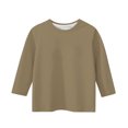 thumbnail image 5 of Plebaso Garçons Filles T-Shirts à Manches 3/4 Col Rond Blouse T-Shirt Basique Hauts Décontractés Unis T-Shirts Légers, 5 of 5