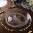 thumbnail image 1 of CUITING Lot de 10 Assiettes de Service Rondes Jetables en Plastique Martelé Transparent à Paillettes Dorées avec Rebord Doré - 13”, 1 of 11