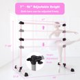 thumbnail image 3 of Costway 4FT Portable Double Freestanding Ballet Barre Dancing Stretching Pink, 3 of 10
