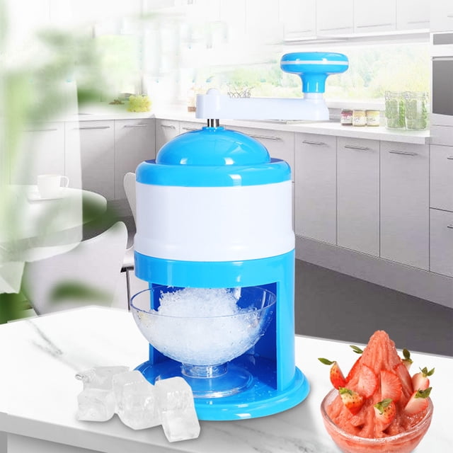 Manual Ice Shaver & Crusher for Snow Cones - Hand Crank Countertop Ice Maker with Stainless Steel Blades for Home, Kitchen, and Parties