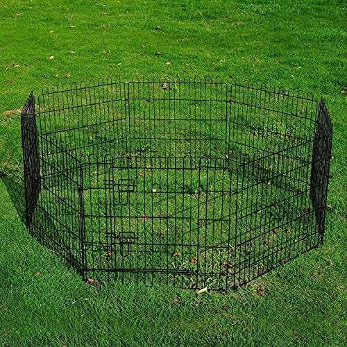 PawHut 24-inch 8-Panel Octagon Pet Exercise Playpen Crate Dog Cage Pen