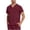 Wine, variant on Bocqde Scrub Tops for Men Men's Solid Color Scrubs Tops Plus Size Short Sleeve V Neck Working Nurse Unifrom with Pockets
