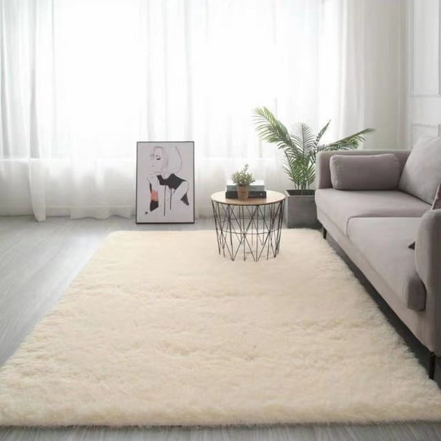 Cozival Shaggy Area Rug, Microfiber Shaggy Area Rug - Non-Slip Fuzzy Floor Mat for Bedroom/Living Room, Machine Washable Soft Carpet in Grey (60X90Cm), Non-Slip Floor Mat, A