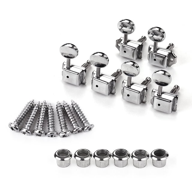 MesaSe 6 In-Line Semi-Closed Guitar Locking Tuners Tuning Pegs Machines Heads Set for ST Electric Guitar