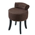 thumbnail image 4 of Inspired Home Bardot Linen Vanity Stool Nailhead Trim Roll Back Bedroom, Brown, 4 of 9