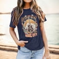 thumbnail image 2 of LUOGENLI T-shirts pour Femme pour Femmes T-Shirt Décontracté Imprimé à Col Rond Uni à Manches Courtes T-Shirt T-shirts pour Femmes T-Shirt Graphique Saint-Valentin Bleu Foncé S, 2 of 4