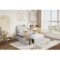 thumbnail image 1 of EDTara Kids Platform Bed with Soft Bouclé Upholstery, Bookcase Headboard, and 2 Under-Bed Storage Drawers, Easy Assembly, No Box Spring Needed, 1 of 7