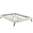 thumbnail image 2 of Pemberly Row Faux Leather Upholstered Queen Platform Bed in White, 2 of 5