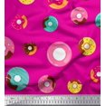 thumbnail image 1 of Soimoi Pink Moss Georgette Fabric Donuts Food Print Sewing Fabric Yard 42 Inch Wide, 1 of 5