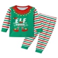 thumbnail image 2 of Ensembles de Pyjamas de Noël Assortis pour la Famille Tee-Shirt ELF et Bas Rayé, 2 of 7