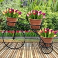 thumbnail image 3 of Support de Tricycle Présentoir pour 3 Pots de Fleurs (Noir), 3 of 5