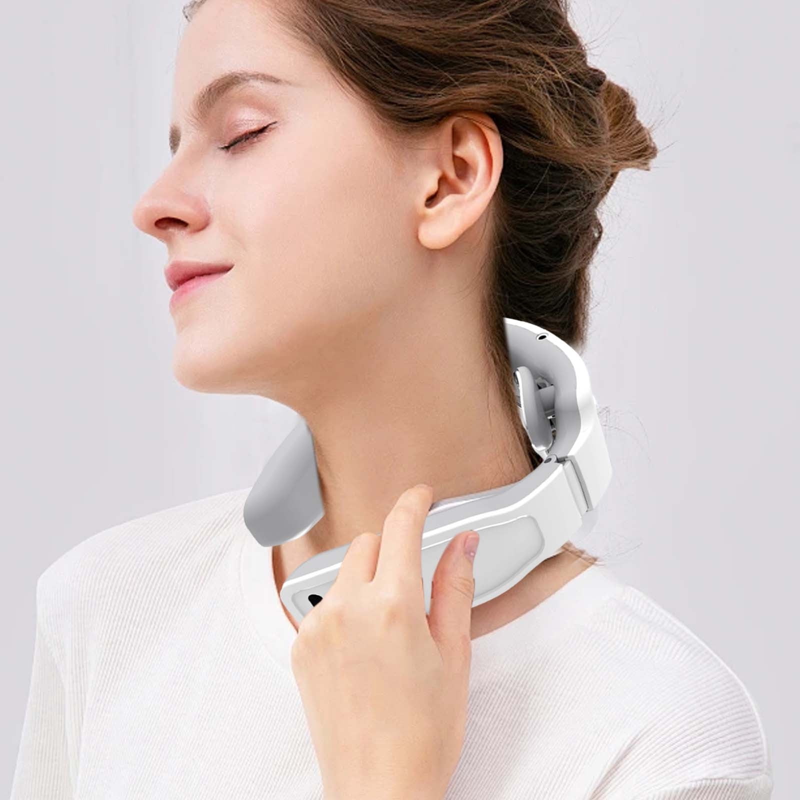 XYAIYT Portable Kneading for Neck Back Shoulder Pain Relief Wireless Massage with 4 Modes,Auto Timer,Gift for Women Men Parents Home Office Car Travel Use(White)