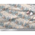 thumbnail image 2 of Soimoi White Rayon Crepe Fabric Reindeer & Snowflakes Tree Printed Fabric 1 Yard 46 Inch Wide, 2 of 5