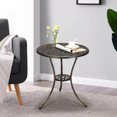 thumbnail image 1 of Round Cast Aluminum Bistro Table 23.6in Patio Table with Umbrella Hole Rust-Proof and UV-Resistant, 1 of 9