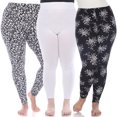 thumbnail image 1 of White Mark Leggings Imprimés Doux et Extensibles pour Femmes, Lot de 3, 1 of 2